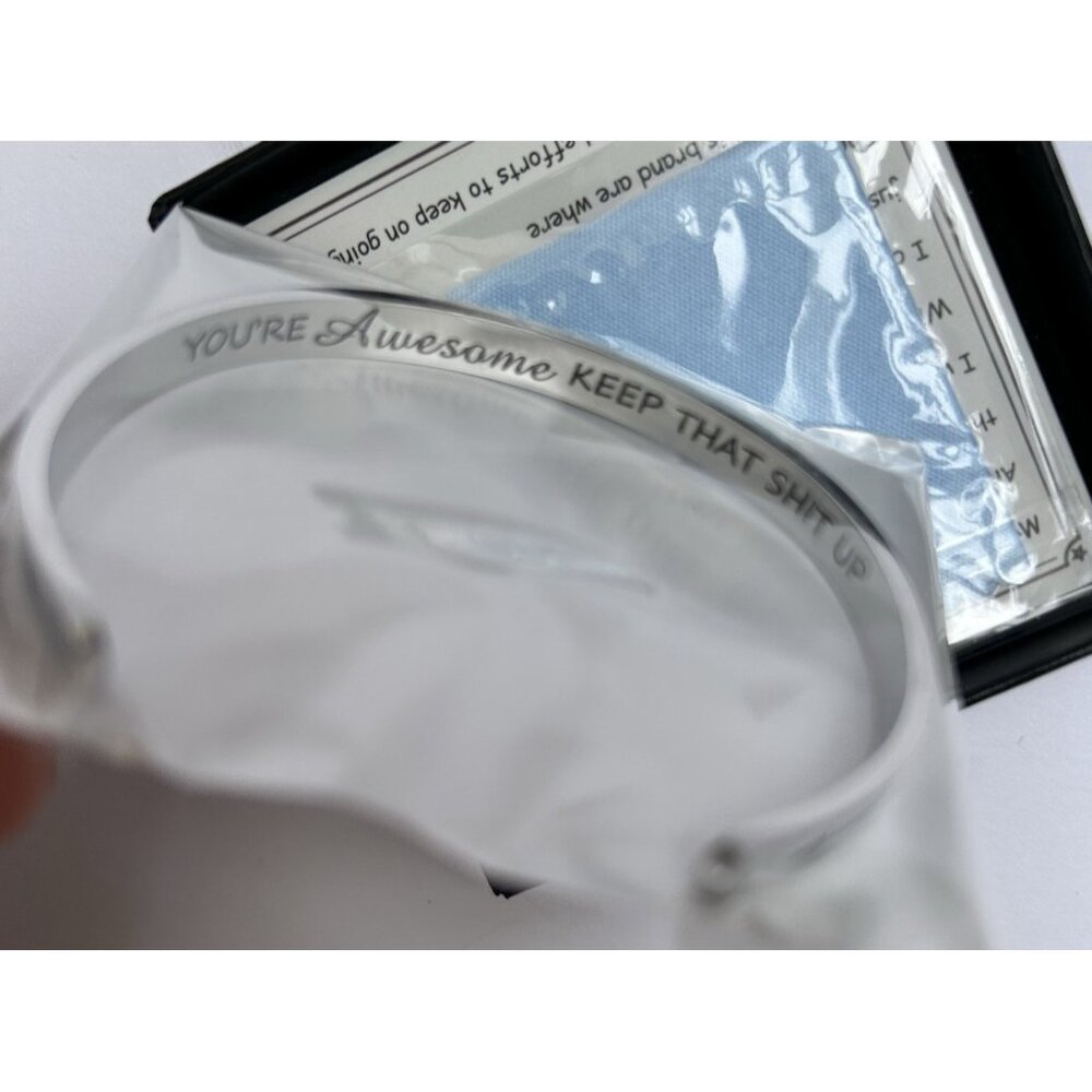 New Tony & Sandy Stainless Steel Cuff Bracelet You are Awesome Keep That S*** Up